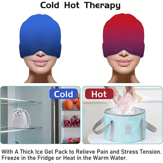"Hot & Cold Therapy Gel Cap – Dual Relief for Migraines, Stress & Sinus Pain"