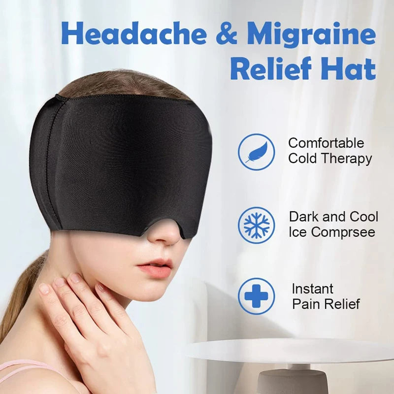 "Hot & Cold Therapy Gel Cap – Dual Relief for Migraines, Stress & Sinus Pain"