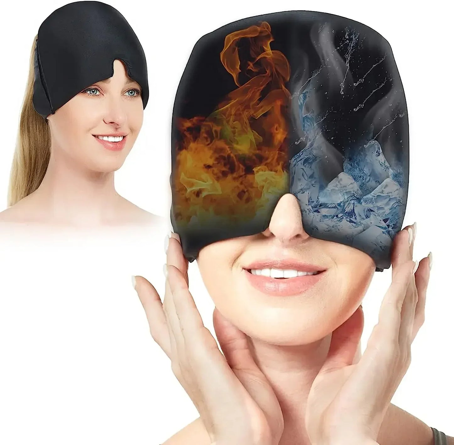 "Hot & Cold Therapy Gel Cap – Dual Relief for Migraines, Stress & Sinus Pain"